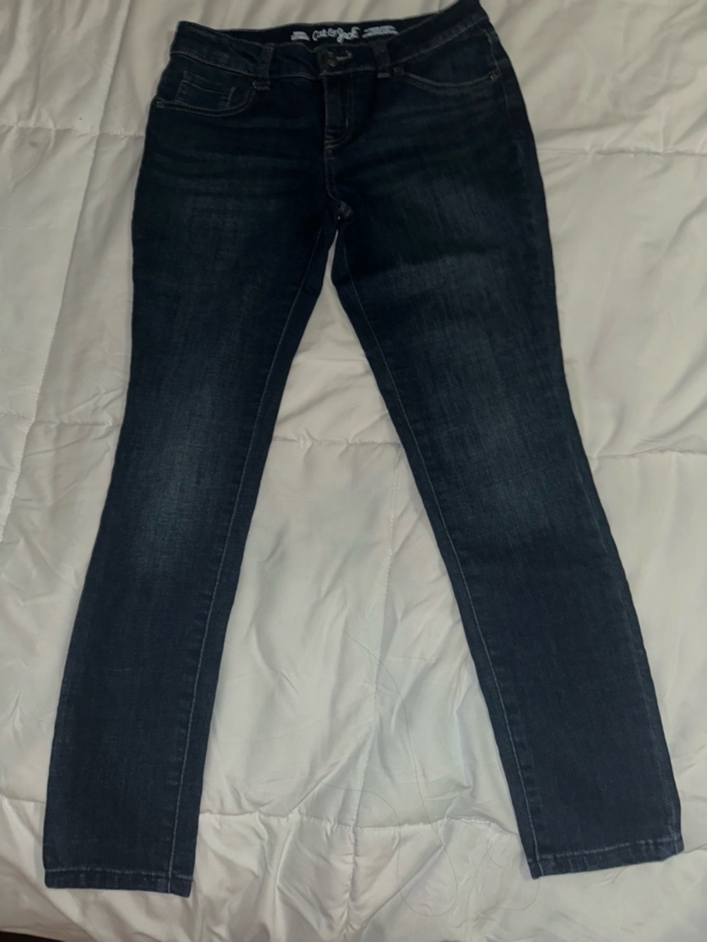 Cat & Jack Girls Dark Wash Skinny Stretch Jeans - Dark Blue size 12 plus
